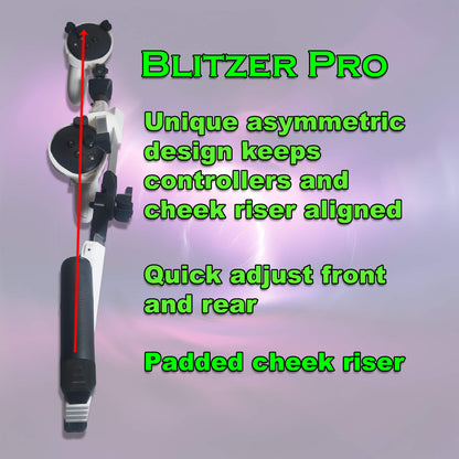 Adjustable VR gunstock for Meta Quest 3/3s top view to show asymmetric shape