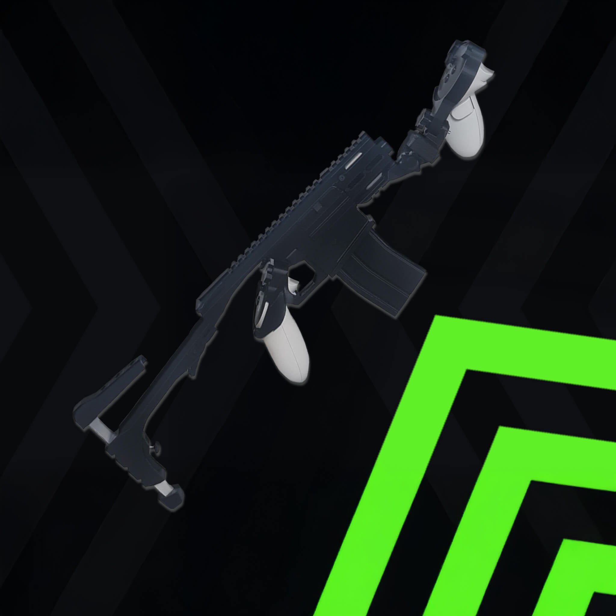 VR gunstock in black for  immersion and mil-sims, Meta Quest 3, Quest 3s Quest Pro