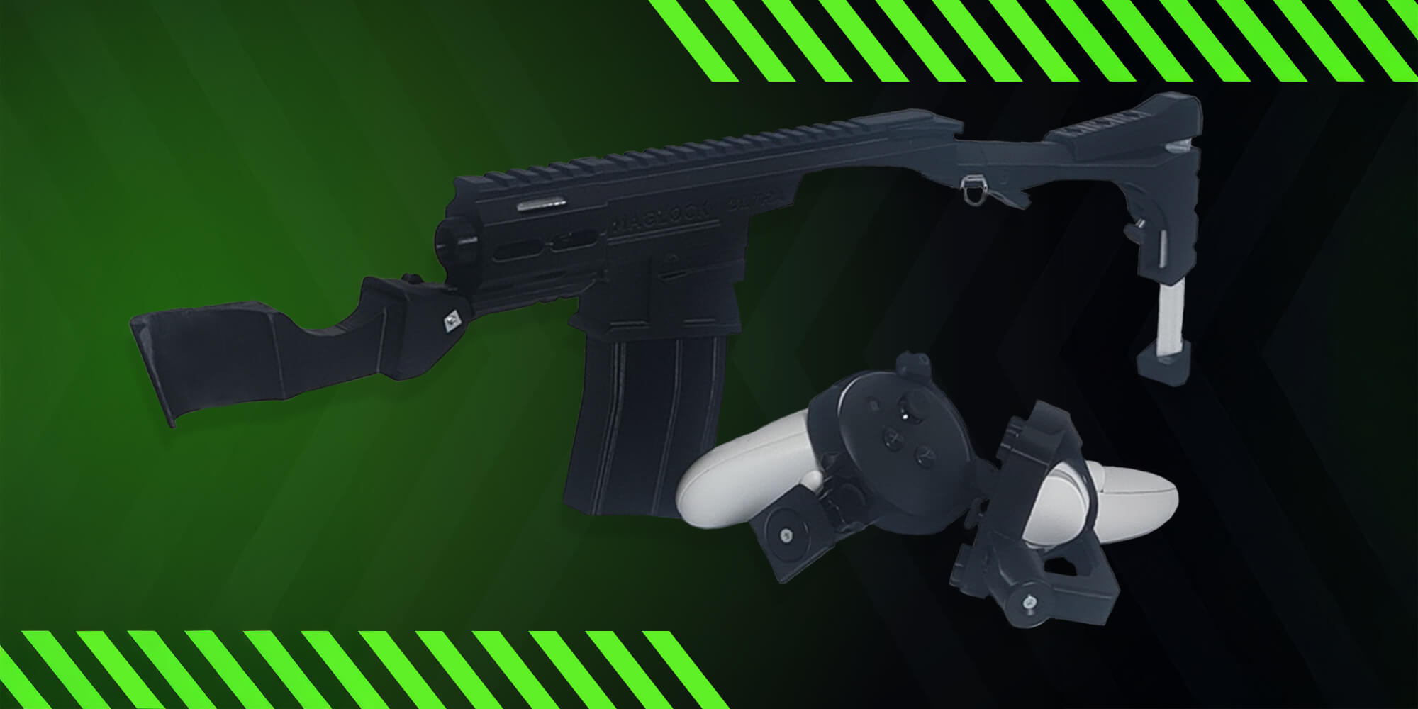Maglock Ultra for Meta Quest with magnetic controllers detached and front grab