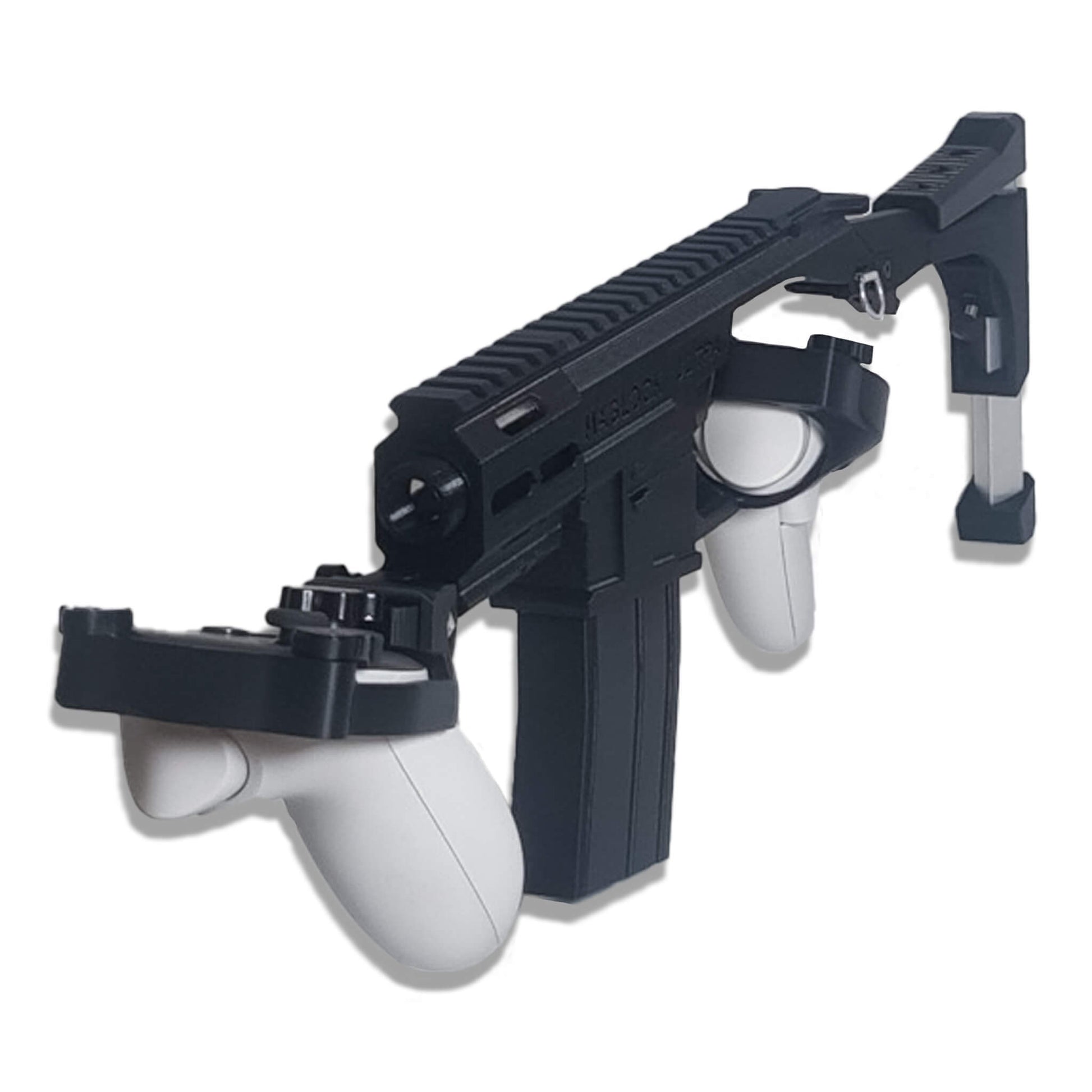 VR gunstock for Meta Quest milsim games.