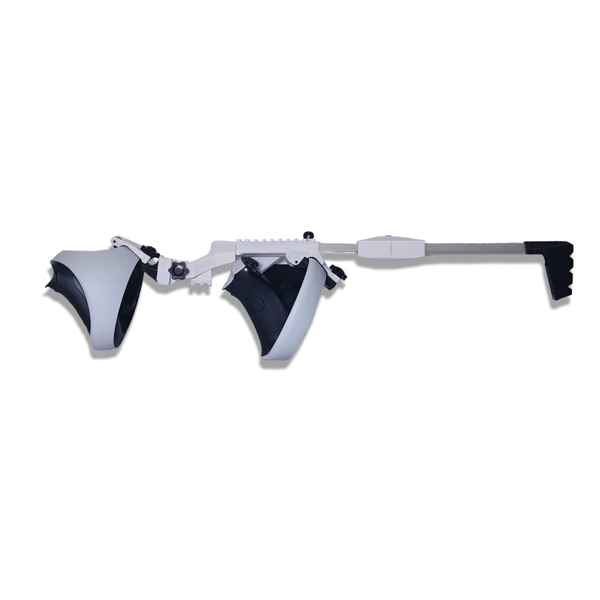 Vader One VR gunstock left side view showing adjustment point and controllers attached