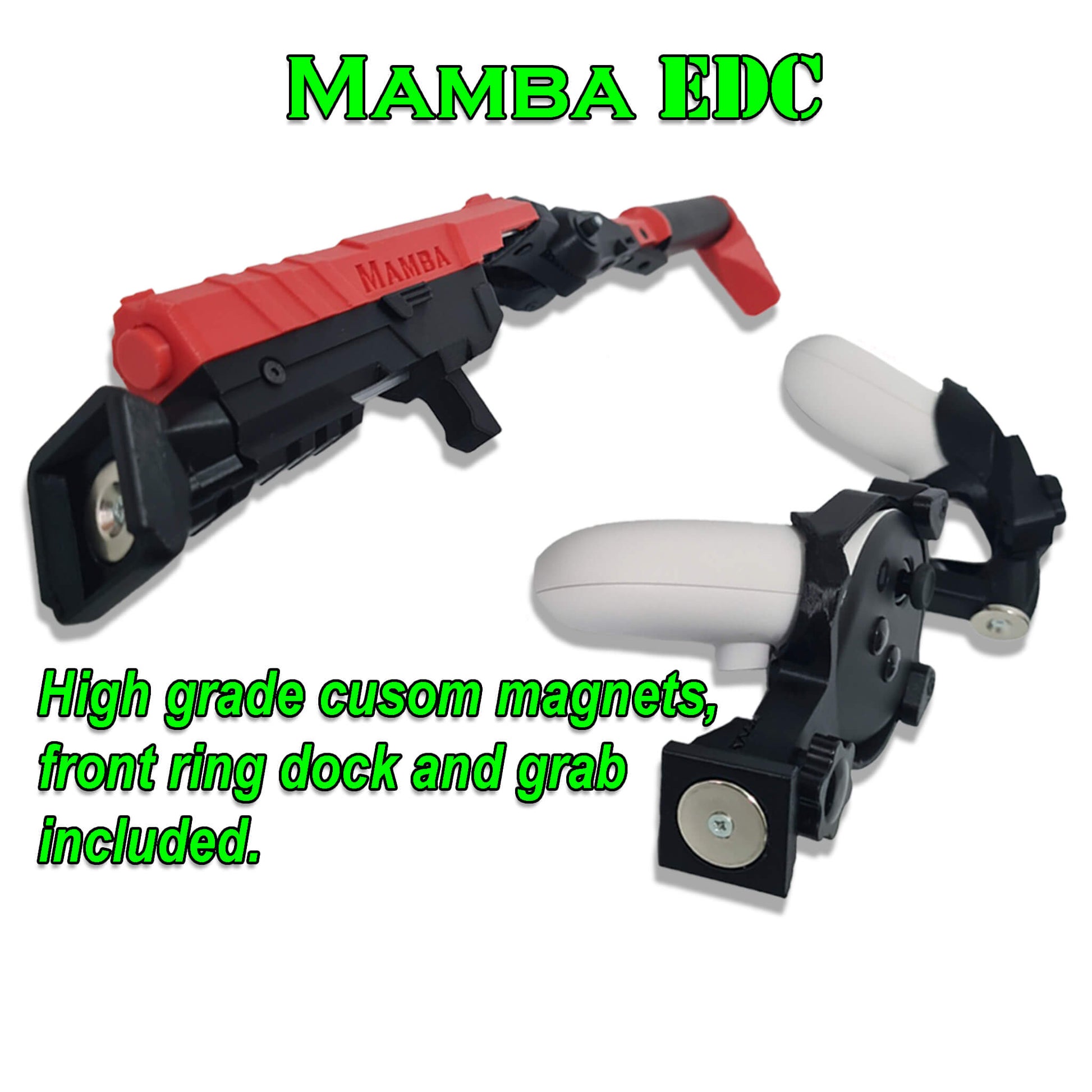 Mamba EDC tool with high-grade custom magnets and front ring dock and grab